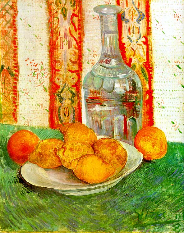 Still Life with Decanter and Lemons on a Plate